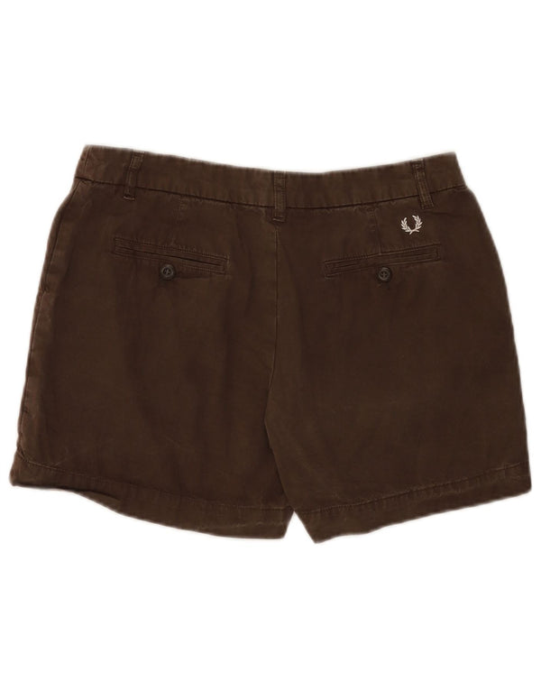 Shorts chino feminino FRED PERRY IT 44 médio W29 algodão marrom