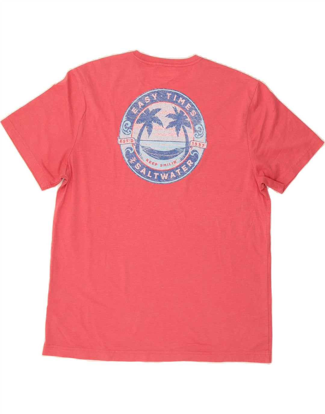 IZOD Mens Salt Water Graphic T-Shirt Top XL Pink Vintage Izod and Second-Hand Izod from Messina Hembry 
