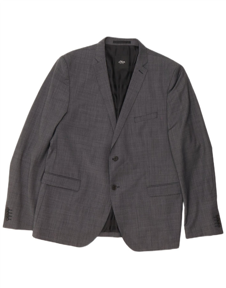 Terno masculino S.Oliver com 2 botões UK 46 3XL W38 L32 poliéster cinza