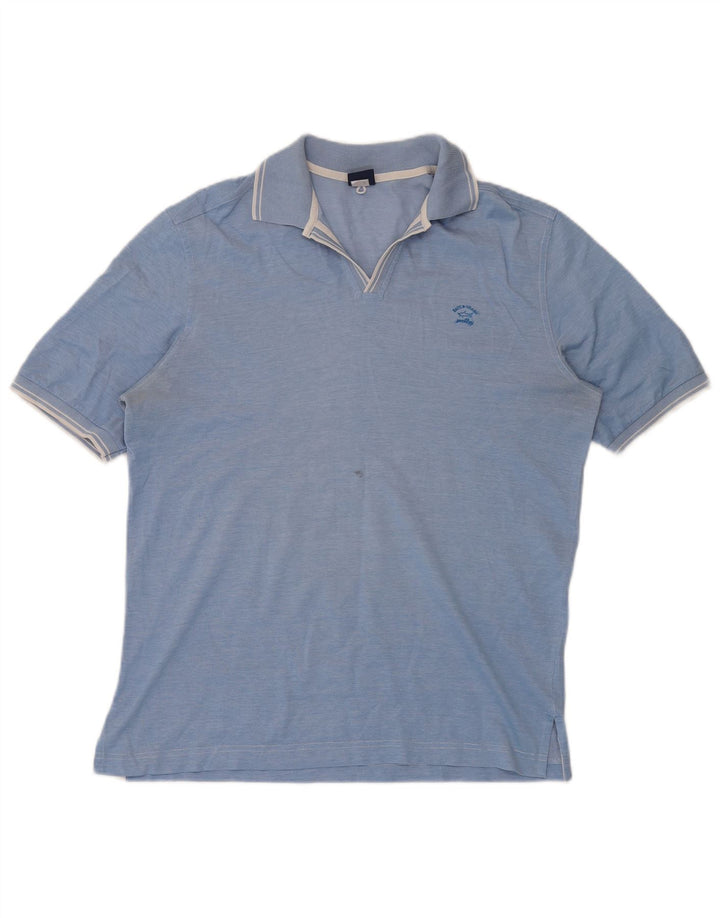 Camisa polo masculina Paul & Shark média azul manchada