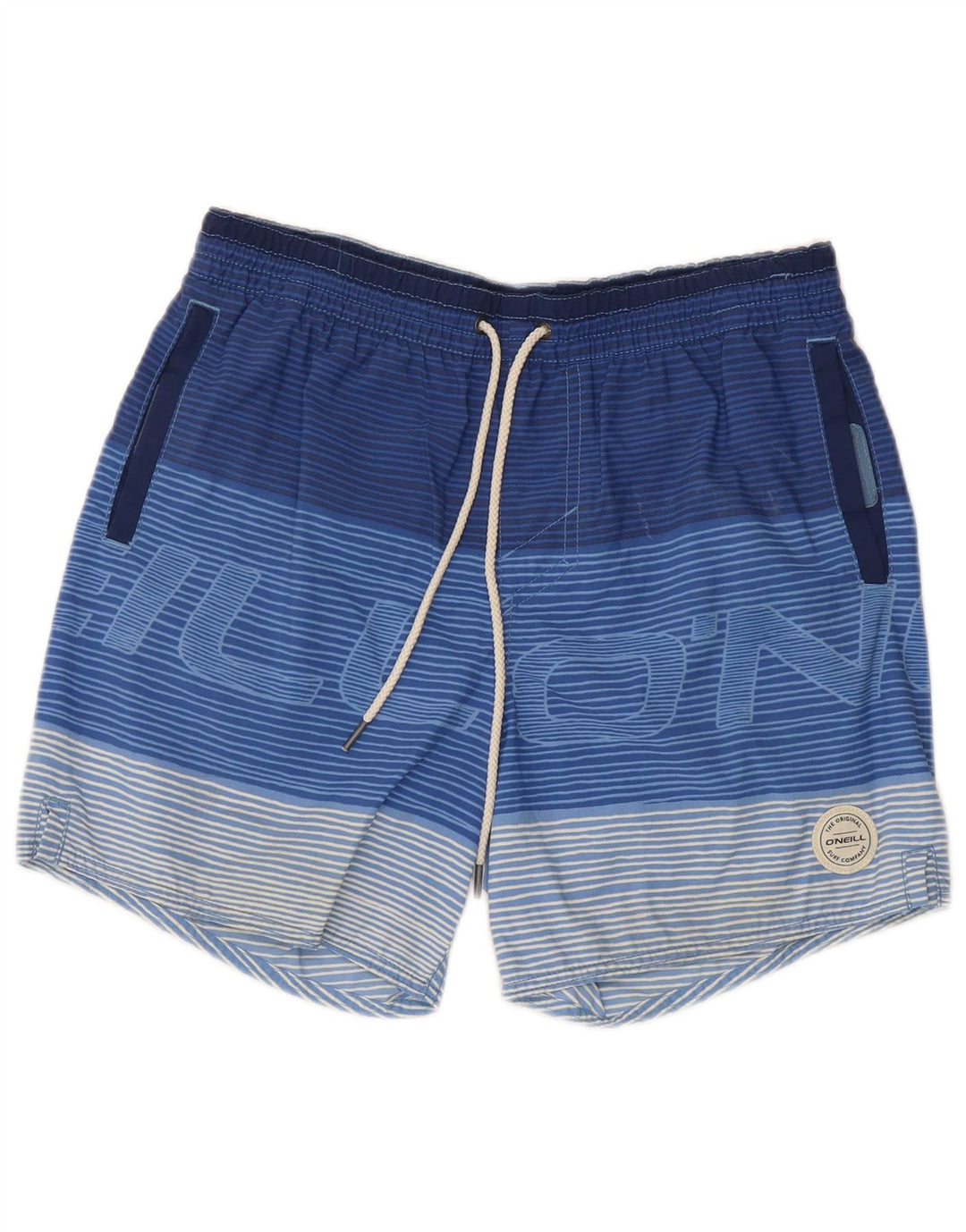 Shorts de natação masculino O'Neill com listras azuis médias