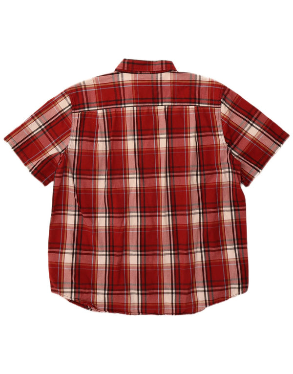 Camisa masculina Carhartt de manga curta slim fit XL vermelho xadrez algodão
