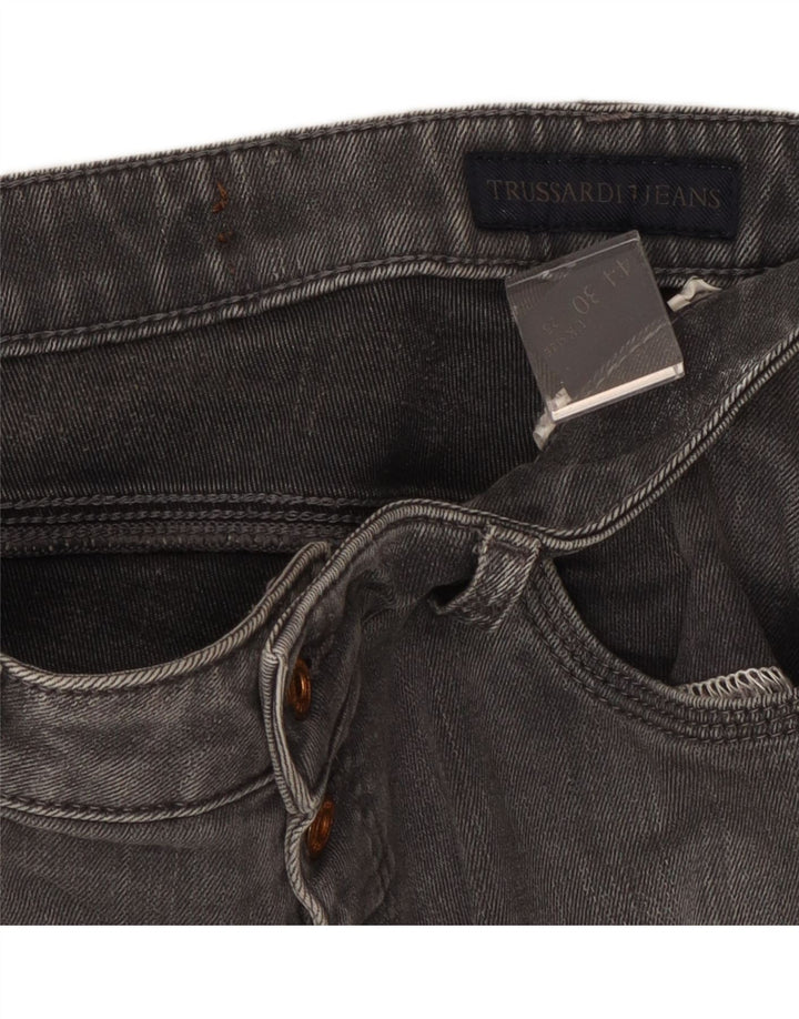 Jeans slim feminino TRUSSARDI W28 L28 algodão cinza