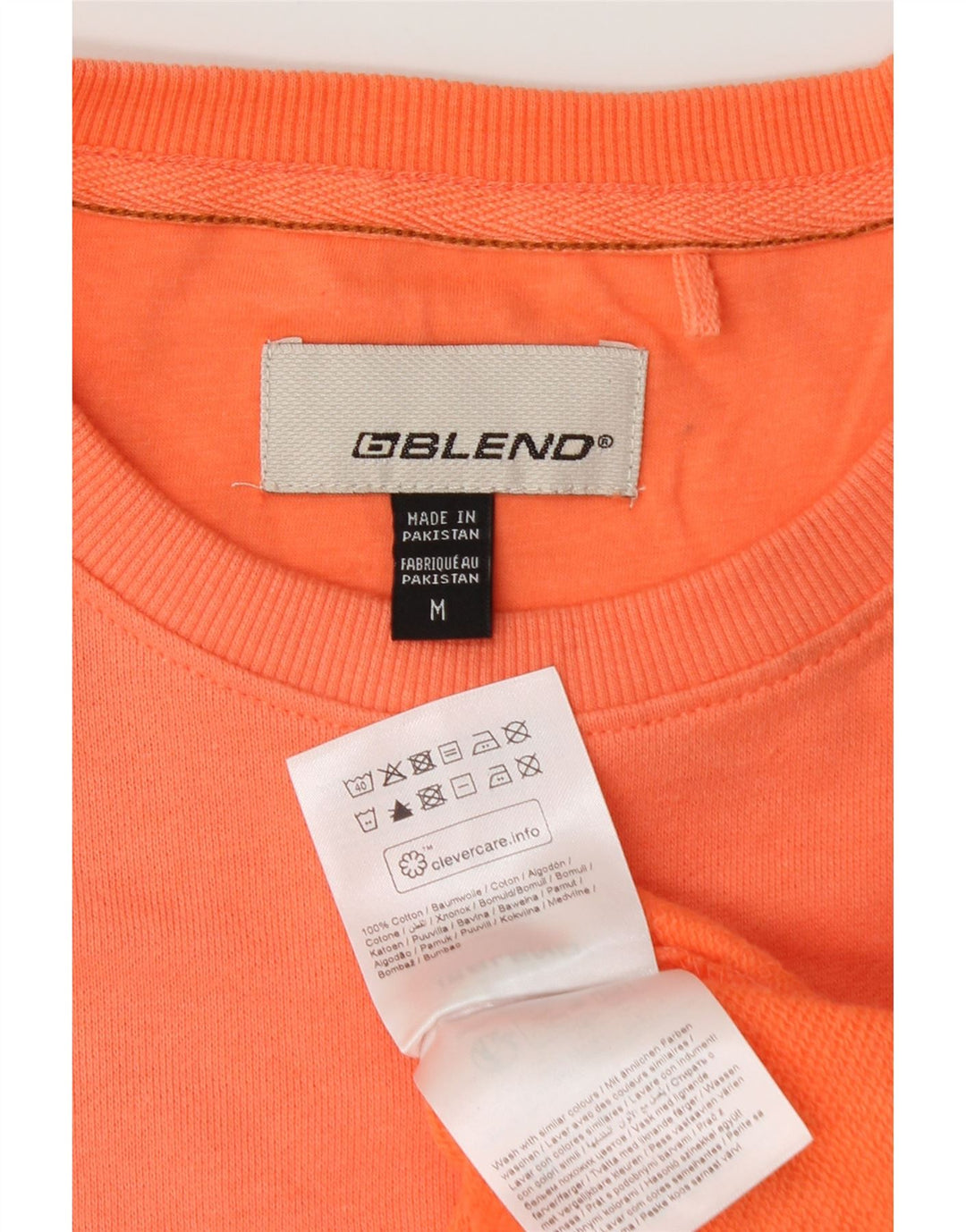 Blend Mens Moletom Jumper Médio Laranja Tie Dye Algodão