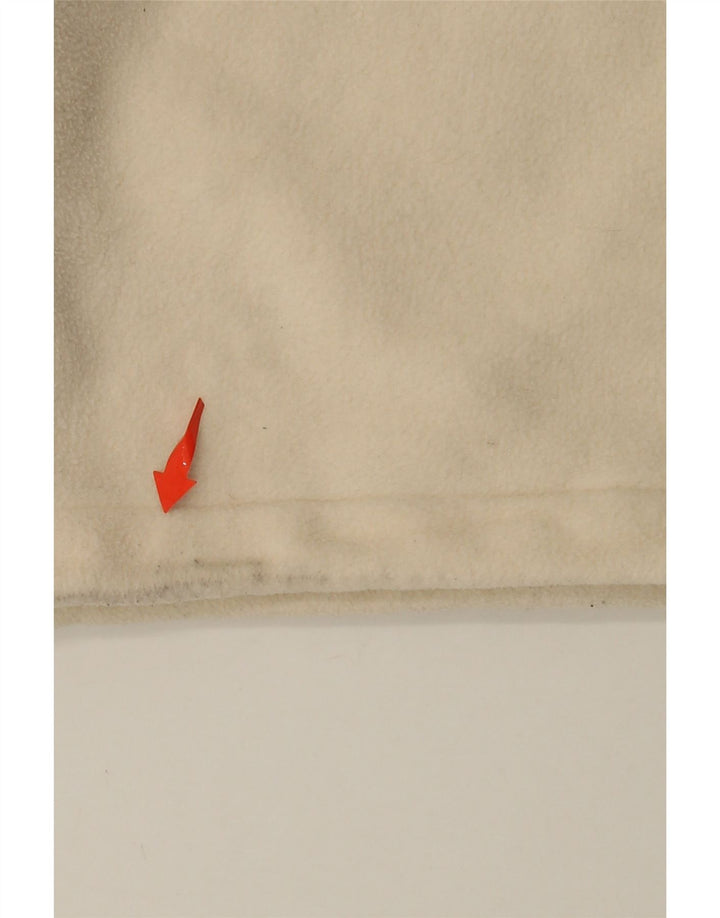 ADIDAS Womens Oversized Graphic Zip Neck Fleece Jumper Reino Unido 10 Pequeno Bege