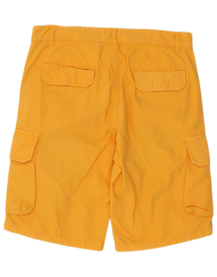 Shorts cargo masculino vintage IT 48 médio W34 algodão amarelo