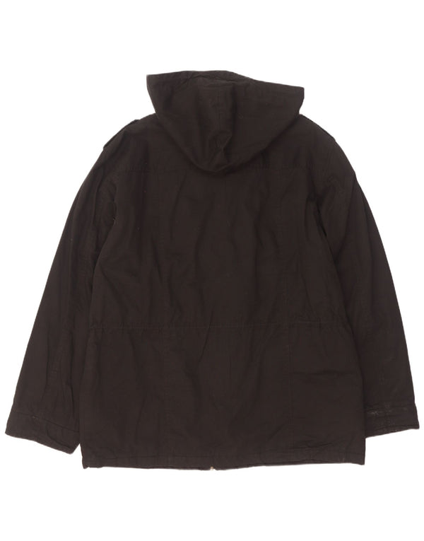 Jaqueta militar masculina com capuz Quiksilver UK 42 XL algodão preto