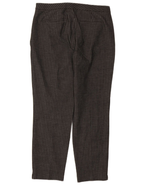 Calça chino feminina Marks & Spencer Reino Unido 14 grande W32 L26 risca de giz cinza