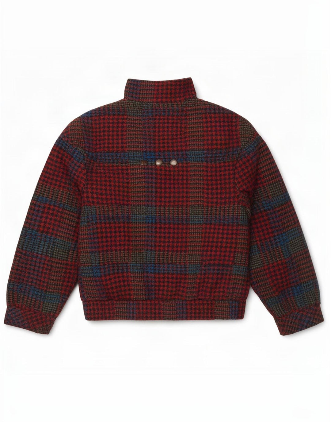 Jaqueta bomber feminina vintage UK 10 pequena houndstooth vermelha