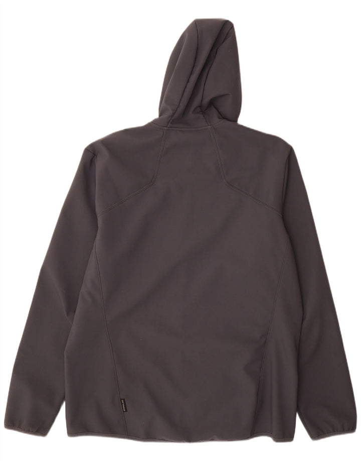 Jaqueta corta-vento masculina Jack Wolfskin com capuz Reino Unido 48 2XL poliéster cinza