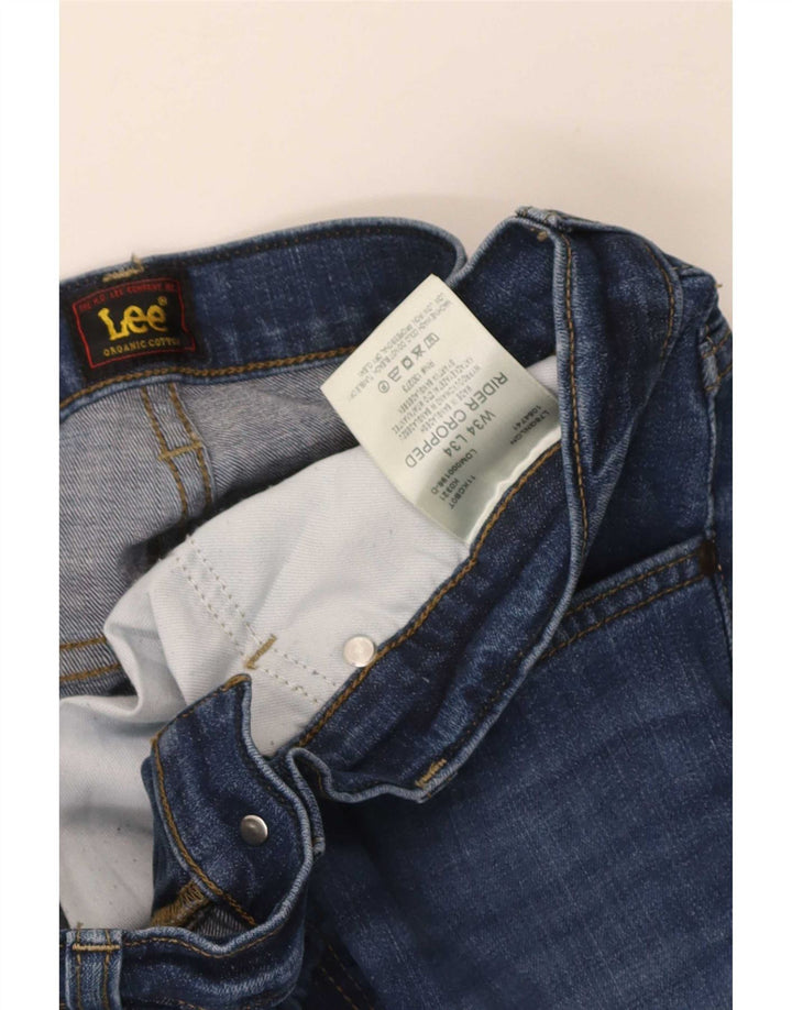 Lee Mens Rider Slim Jeans W34 L30 Azul Algodão