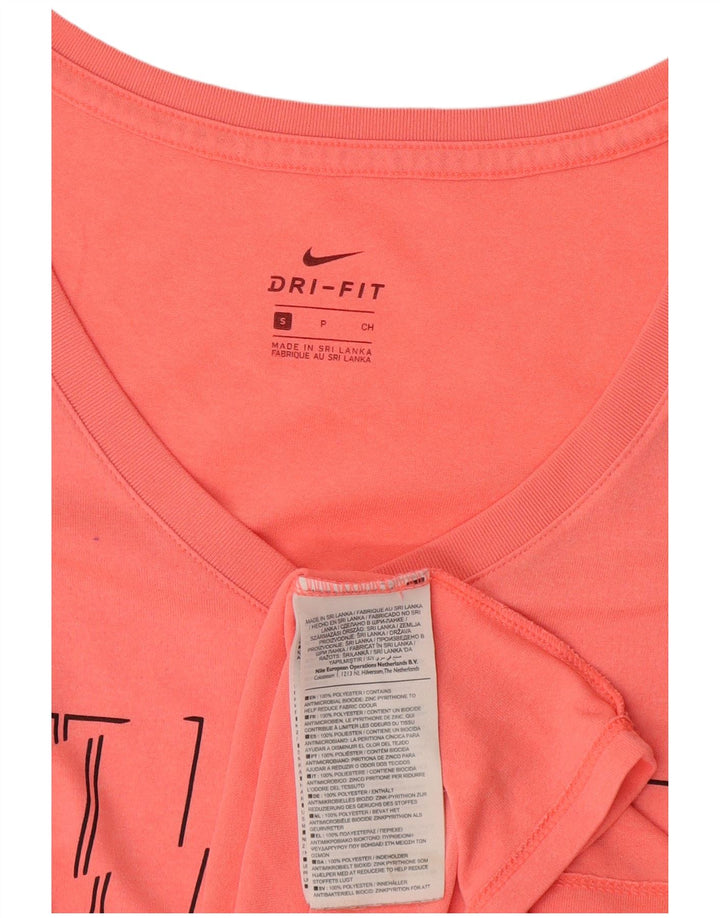 Camiseta Nike Feminina Dri Fit Graphic Top UK 10 Pequena Rosa Poliéster