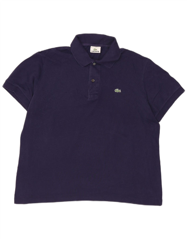 Camisa polo masculina Lacoste tamanho 5 grande algodão azul marinho