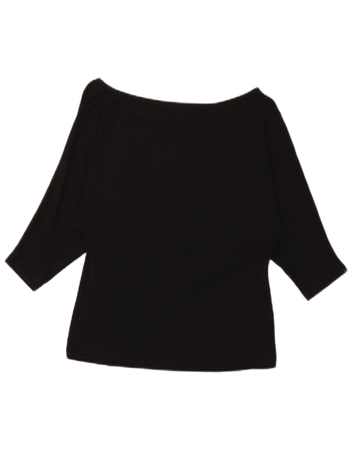 Luisa Spagnoli Top feminino manga 3/4 UK 8 pequeno preto