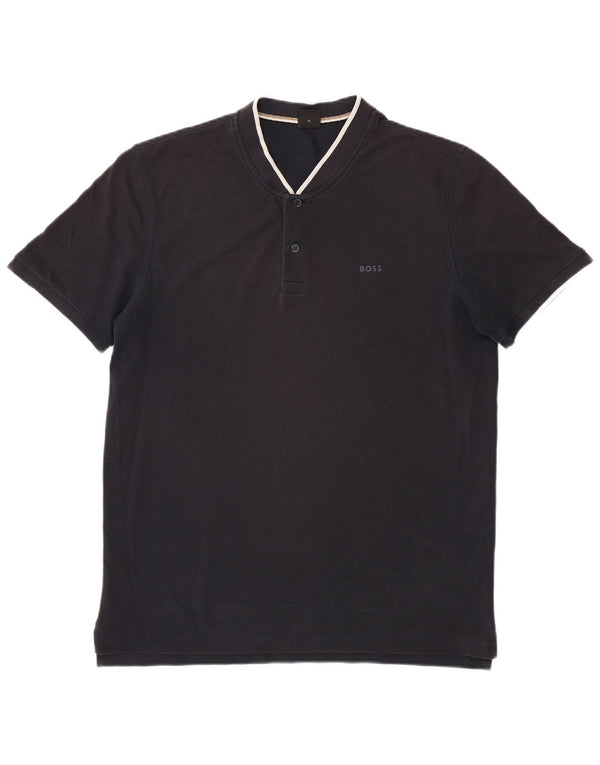 Camisa polo masculina Hugo Boss XL preta listrada