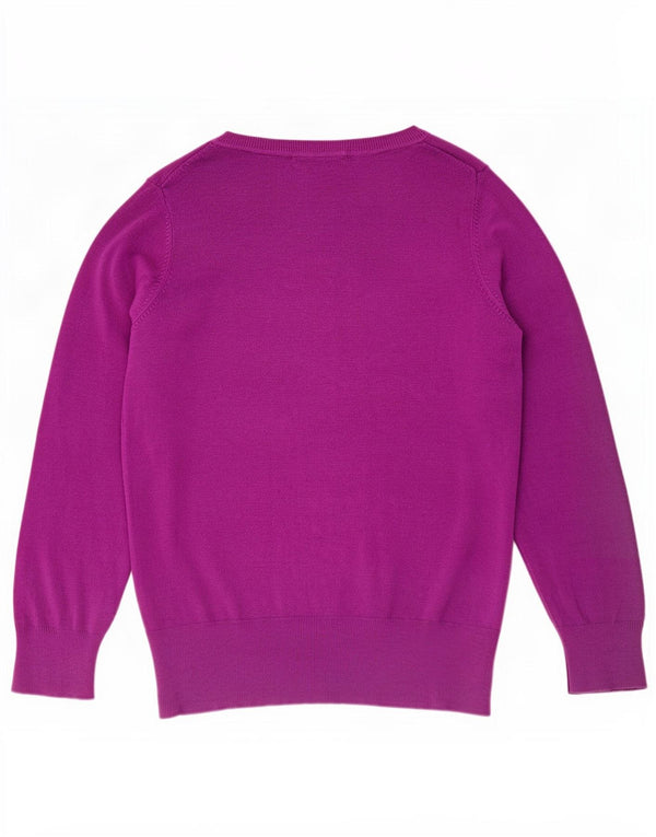 Suéter feminino Marks & Spencer com decote em V Reino Unido 16 grande viscose roxa