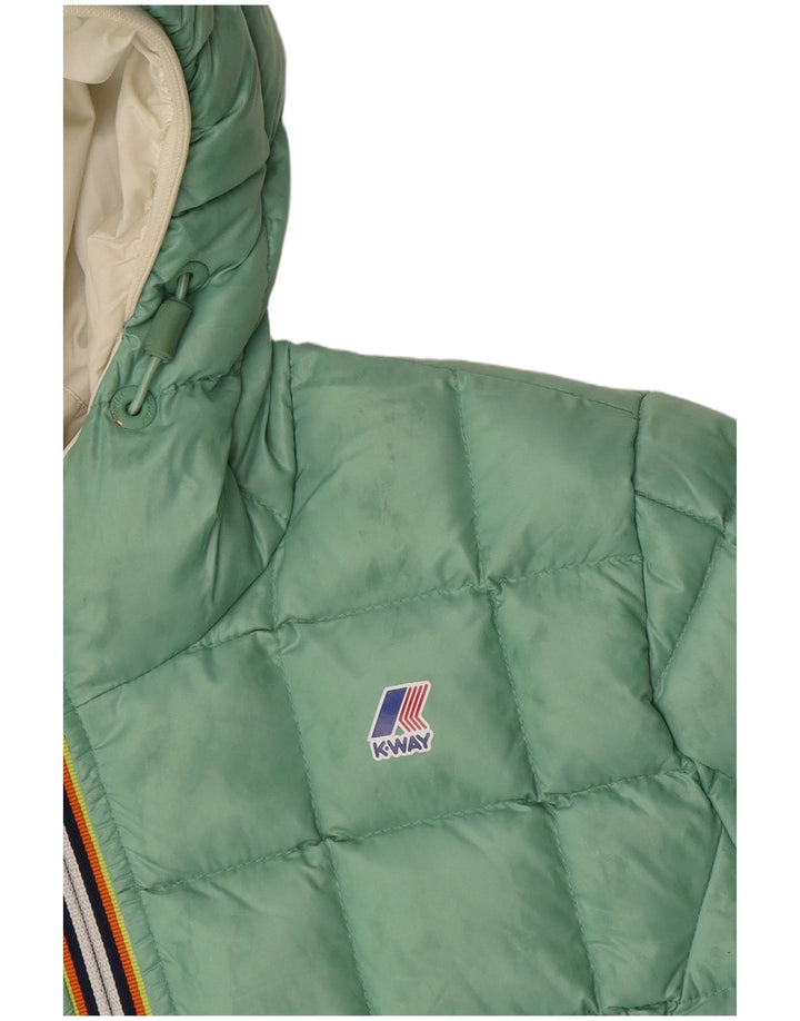 Jaqueta acolchoada reversível com capuz K-Way para meninas 11-12 anos em poliamida branca