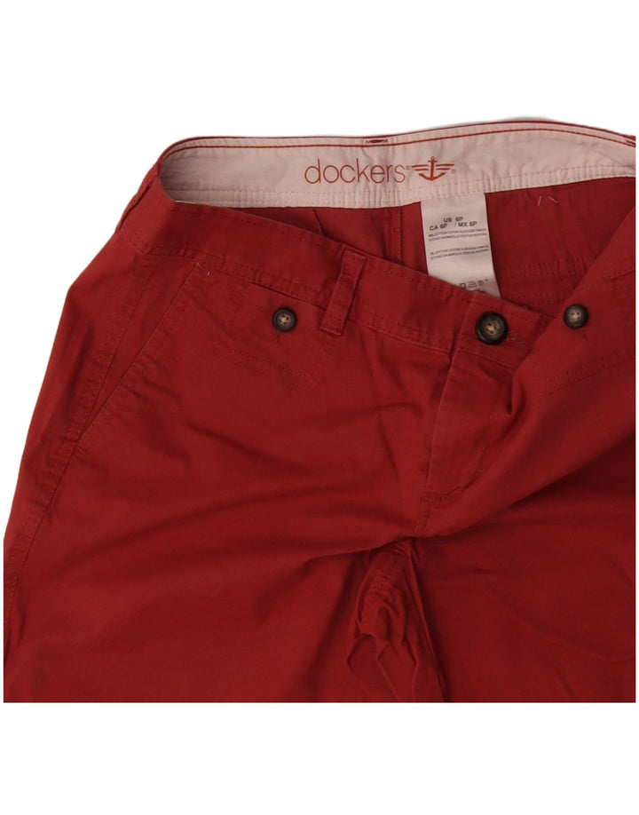 Shorts Chino feminino DOCKERS US 6 médio W30 algodão laranja