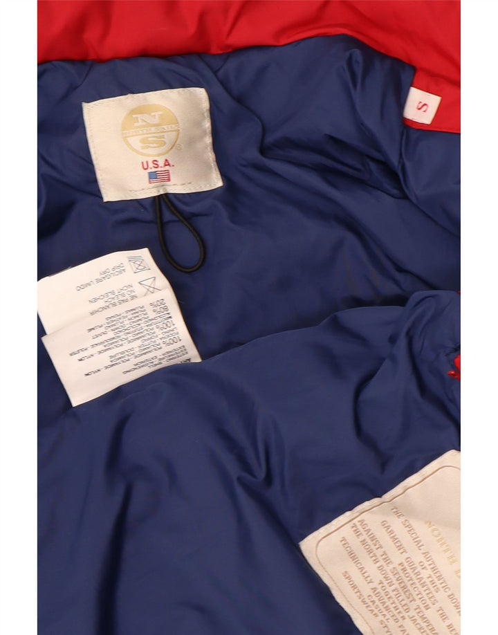 Colete acolchoado feminino North Sails UK 10 pequeno poliamida vermelha