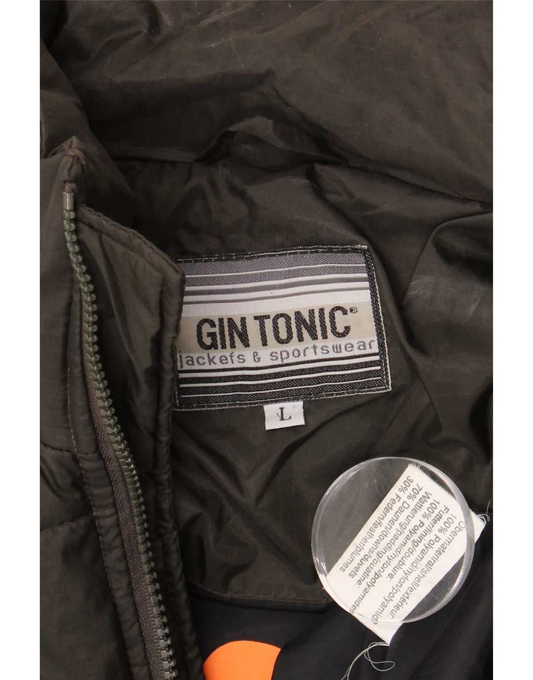 Jaqueta acolchoada masculina Gin Tonic UK 40 grande poliamida preta
