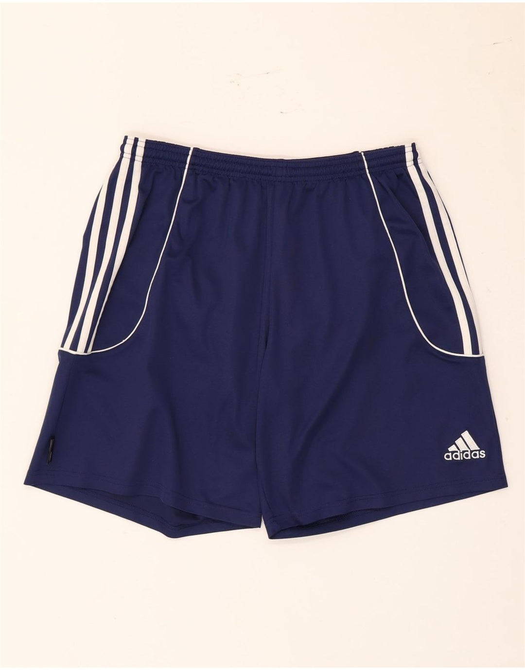 Shorts esportivos masculinos Adidas grandes poliéster azul marinho