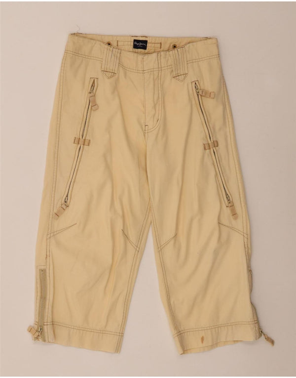 PEPE Jeans Masculino Calça Capri Reta W30 L20 Algodão Bege