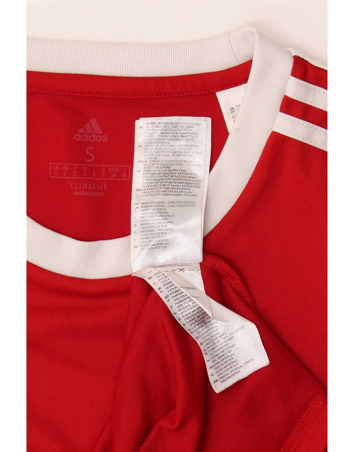 Adidas Mens Climalite Camiseta Top Pequeno Poliéster Vermelho