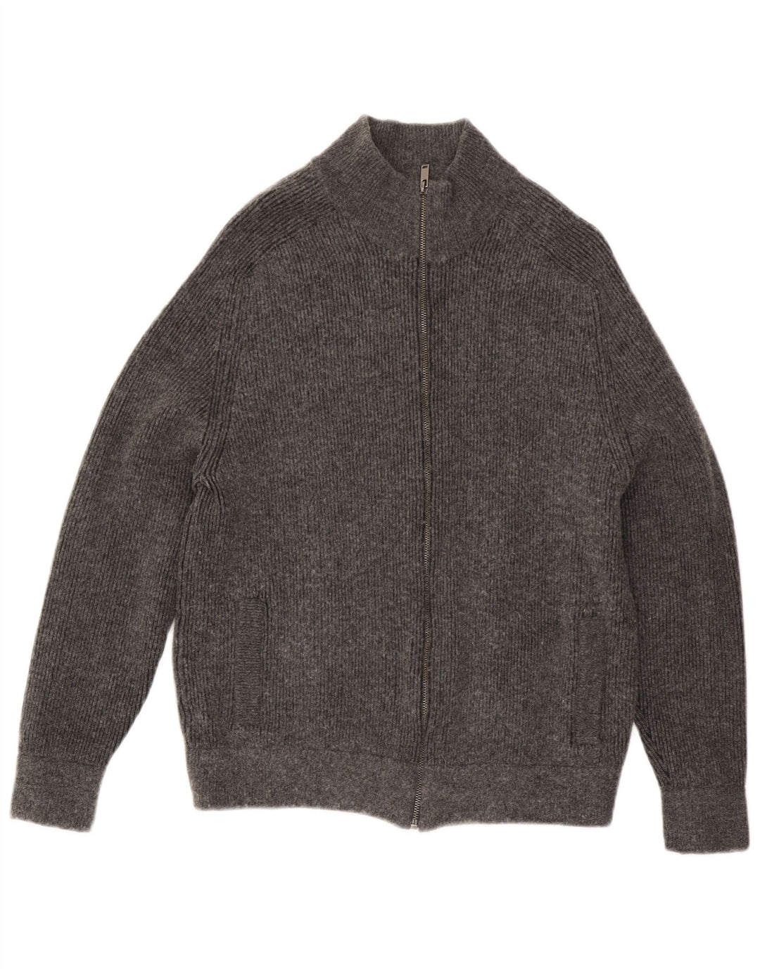 Suéter cardigã masculino Marks & Spencer grande algodão cinza
