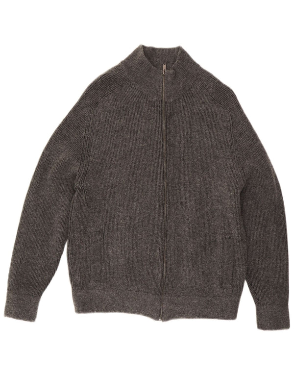Suéter cardigã masculino Marks & Spencer grande algodão cinza