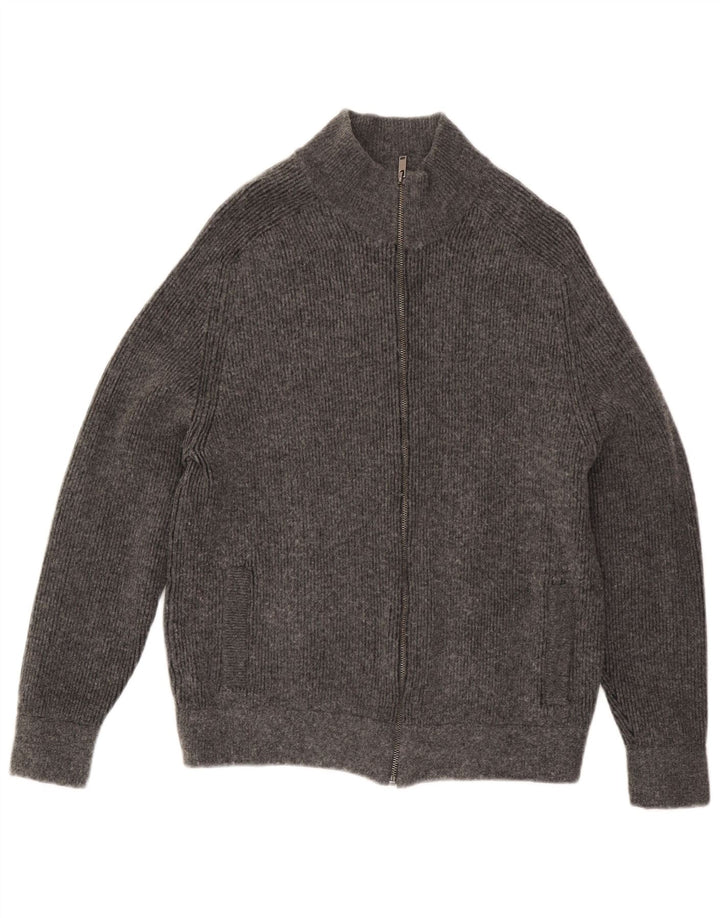 Suéter cardigã masculino Marks & Spencer grande algodão cinza