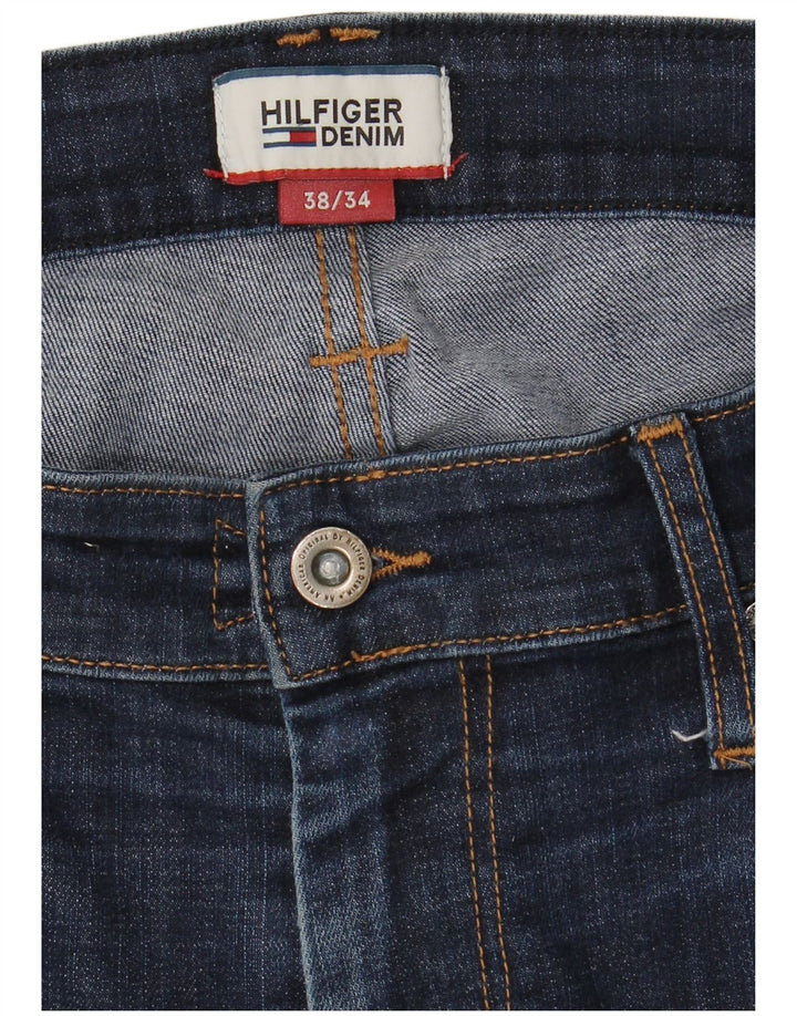 TOMMY HILFIGER Jeans retos masculinos W38 L34 azul marinho algodão