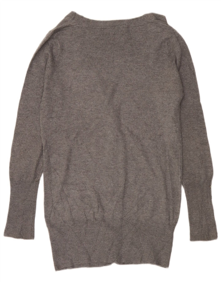 Suéter cardigã feminino Zara Reino Unido 12 rayon cinza médio