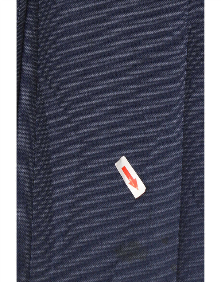 Calça masculina de ajuste regular Marks & Spencer W34 L31 azul marinho poliéster