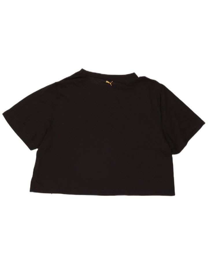 Camiseta feminina PUMA cropped oversized gráfica Reino Unido 16 grande poliéster preto