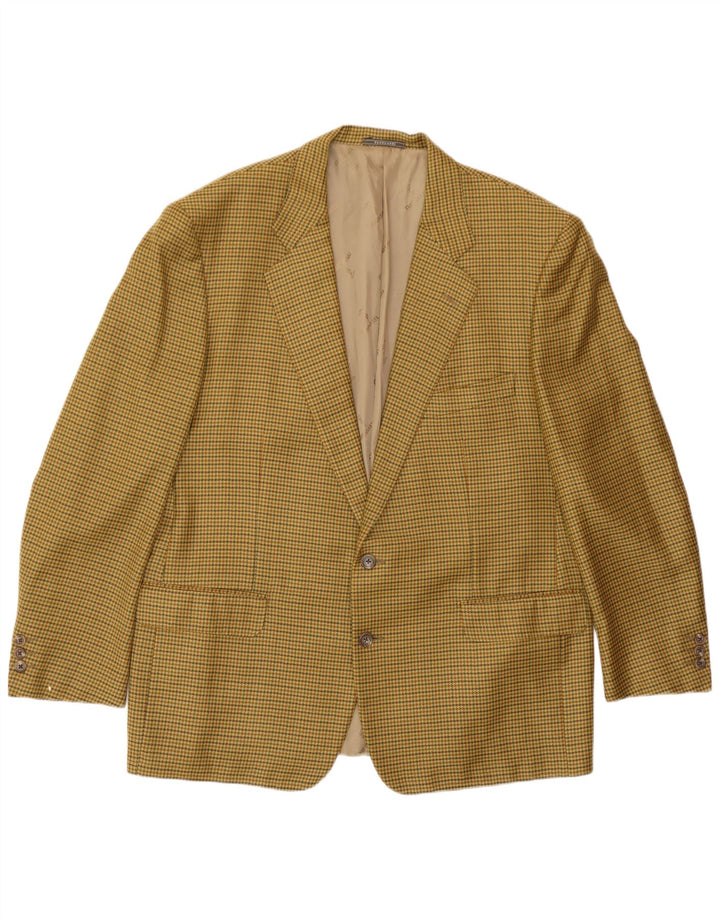 Jaqueta Blazer Masculina Trussardi com 2 Botões IT 56 3XL Bege Houndstooth