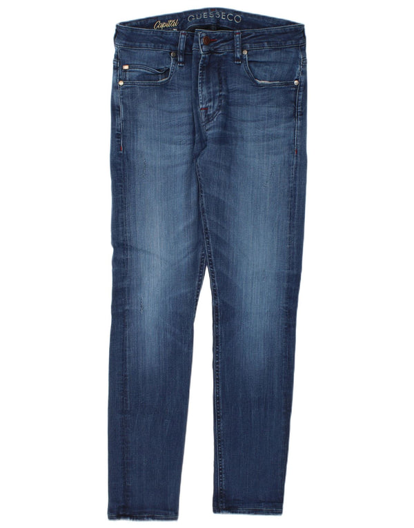 Guess Jeans Slim Masculino W32 L30 Azul Lyocell