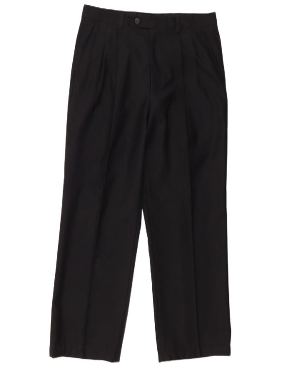 Calça masculina Ermenegildo Zegna com pegged terno W32 L28 lã preta