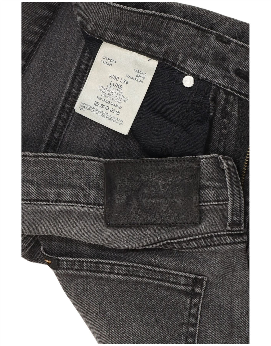 Lee Womens Luke Slim Jeans W30 L34 Cinza Algodão
