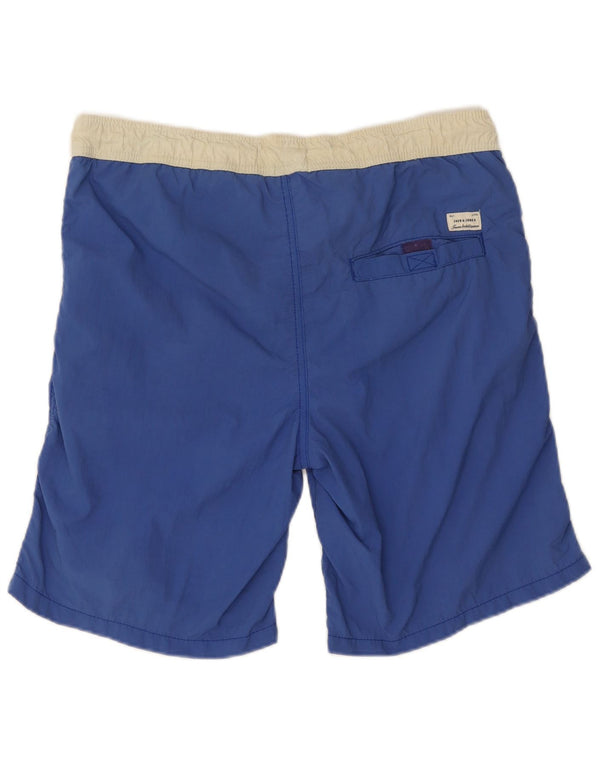 Shorts de natação masculino Jack & Jones gráfico pequeno azul colorblock nylon
