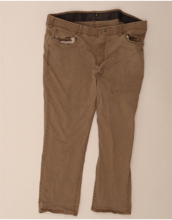 Calça casual reta masculina Lee W44 L30 algodão marrom