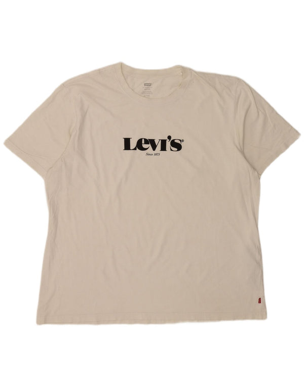 Camiseta gráfica masculina Levi's Top XL algodão branco