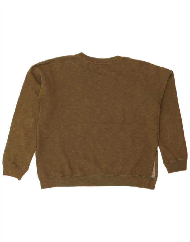 JACK WILLS Suéter feminino oversized Reino Unido 10 pequeno algodão cáqui