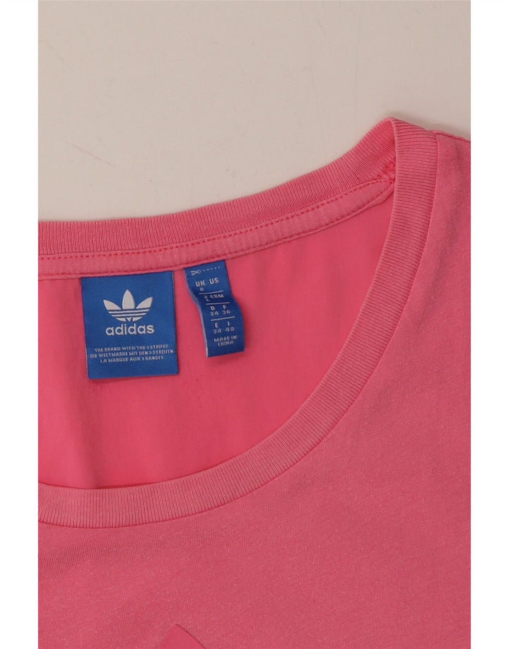 ADIDAS Womens Graphic T-Shirt Top UK 8 Samll Rosa Algodão