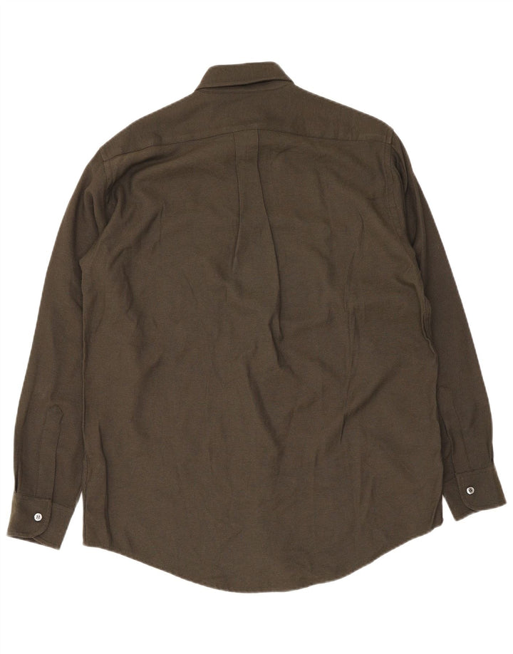 Camisa masculina Trussardi pequena cáqui viscose