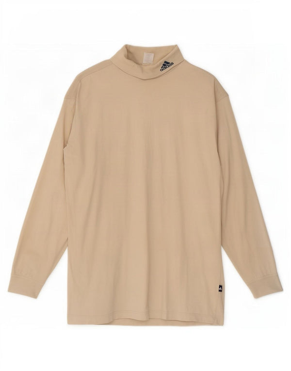Adidas Mens Top Manga Longa UK 38/40 Algodão Bege Médio