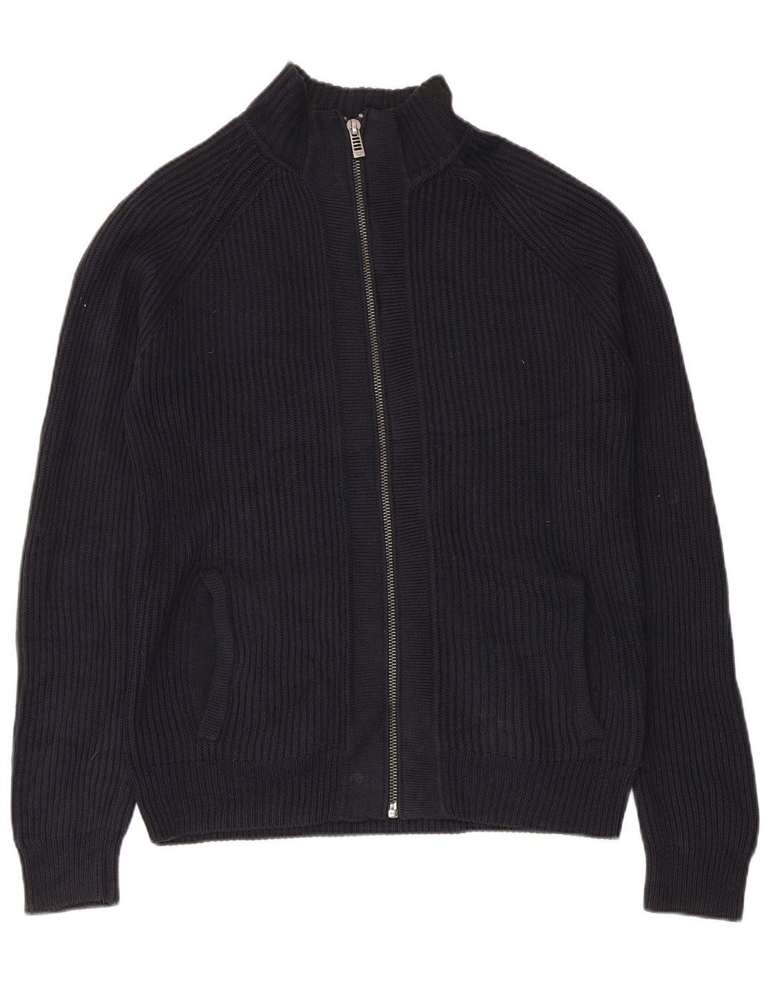 Suéter masculino Calvin Klein com zíper completo e algodão azul marinho médio