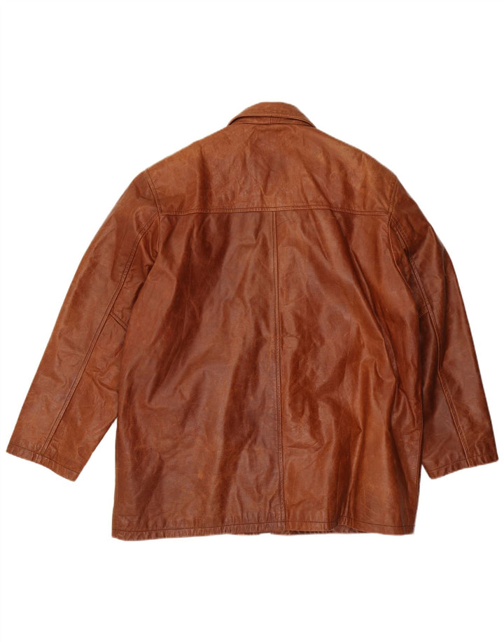 Jaqueta de couro masculina UNION RIVER Reino Unido 42 XL couro marrom