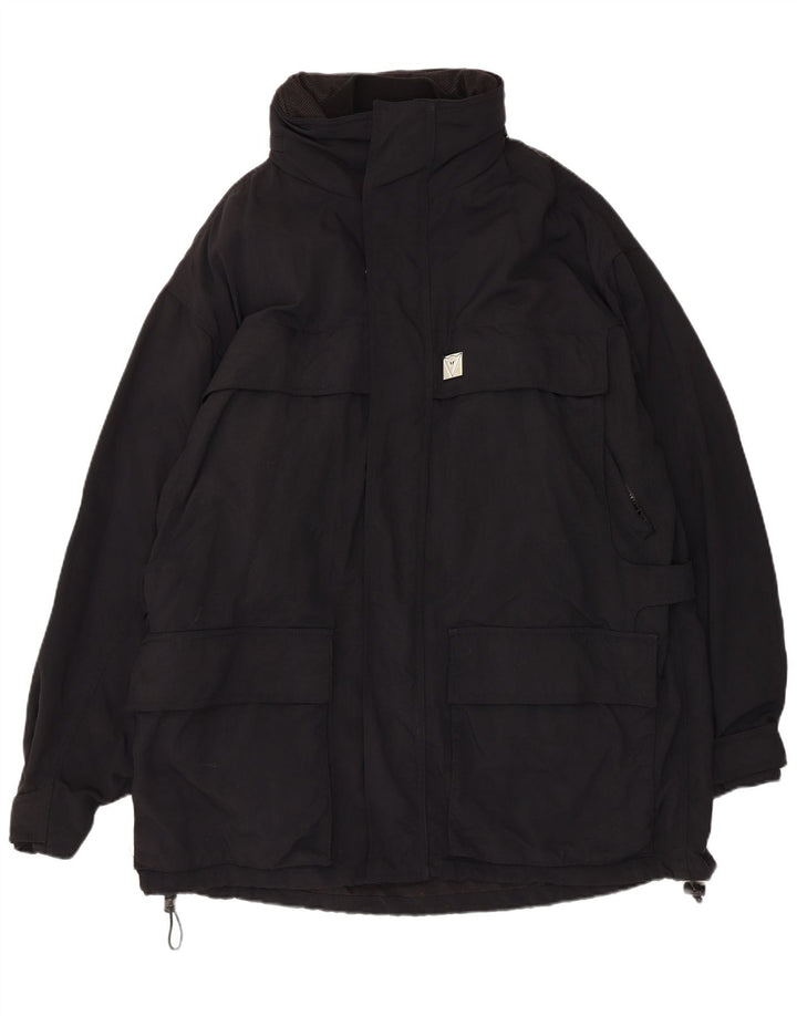 Jaqueta utilitária masculina vintage IT 54 2XL nylon preto