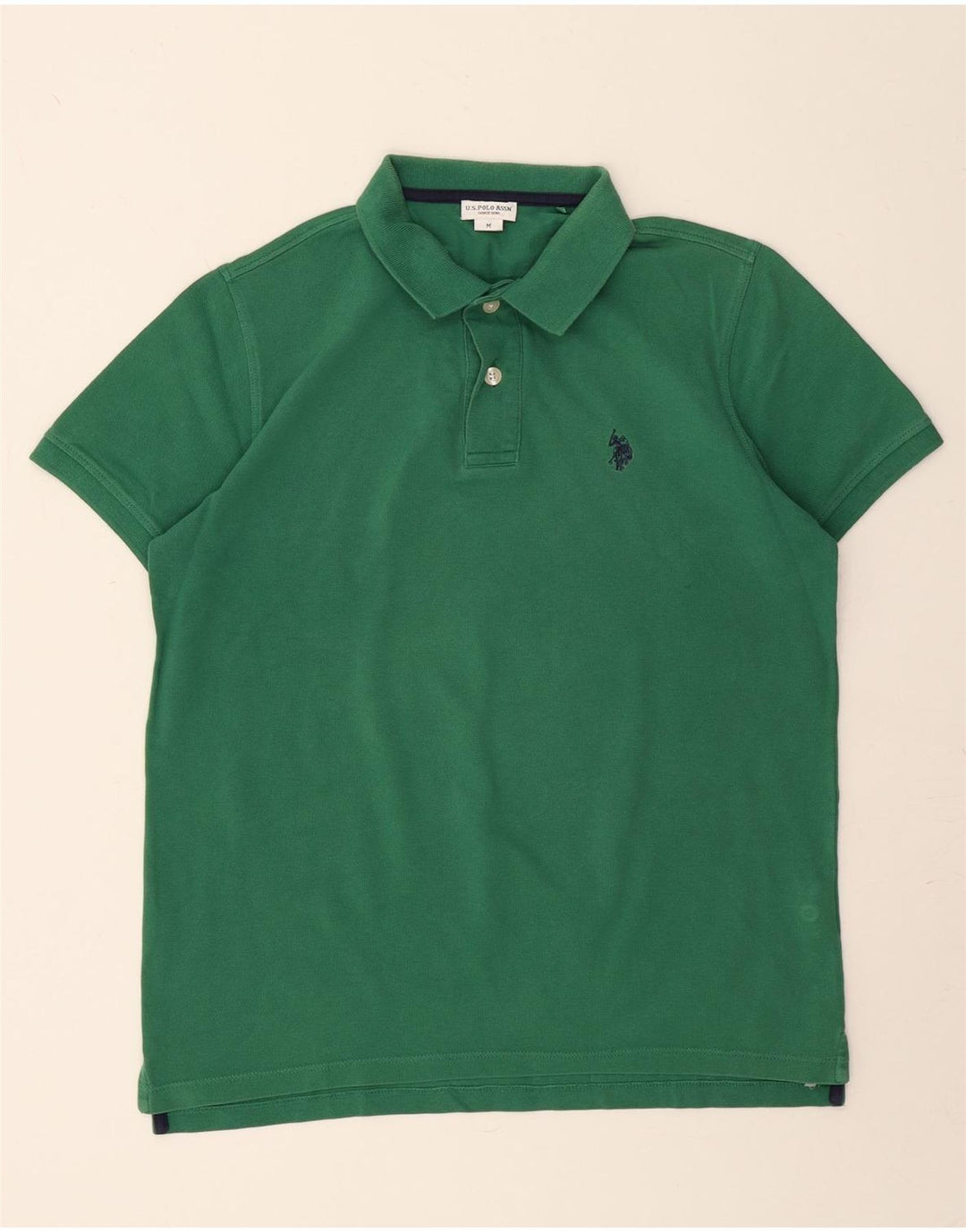 ASSN POLO DOS EUA. Camisa Polo Masculina Algodão Verde Médio