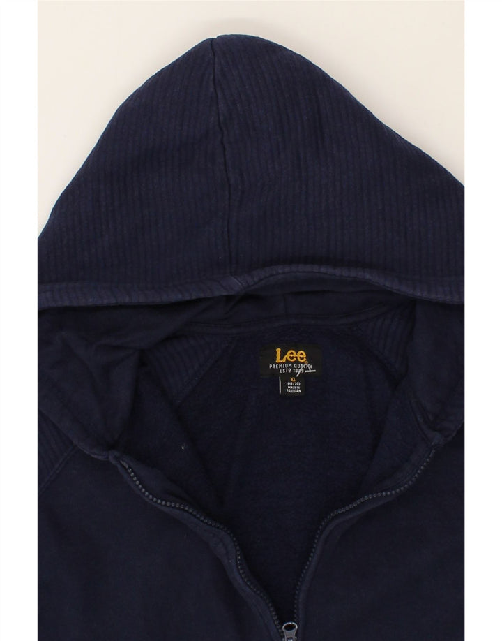 LEE Boys Zip Hoodie Sweater 15-16 Years XL Navy Blue Cotton Vintage Lee and Second-Hand Lee from Messina Hembry 